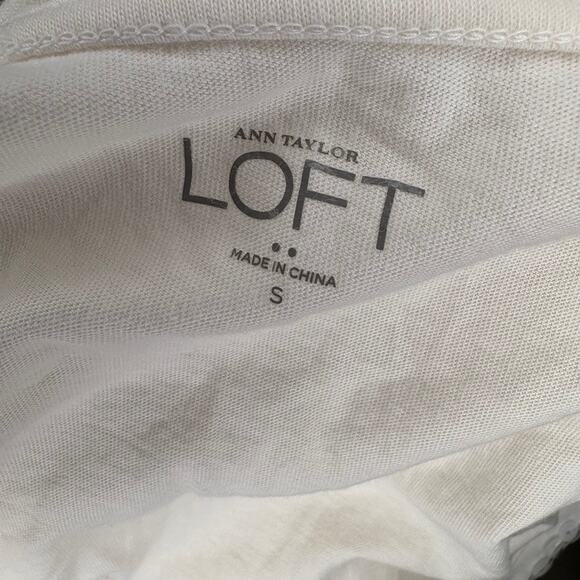 LOFT Ivory Matte Sequin Neutral Minimalist Layering Tank Top Womens Sz S - Picture 4 of 5